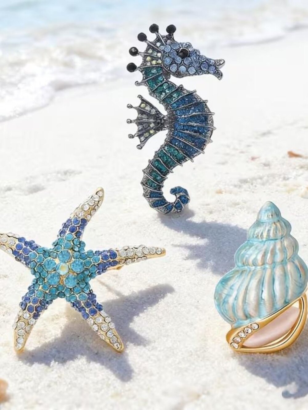 SEA~THEMED BROOCHES (Set of 3)